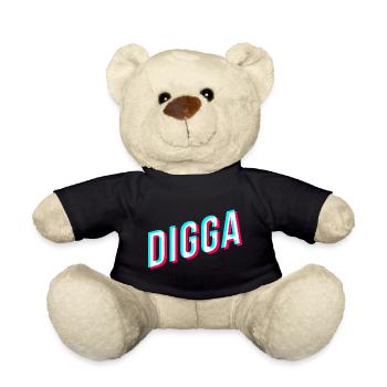 digga schriftzug tik tok style jugendsprache - Teddy - Schwarz - Vorne