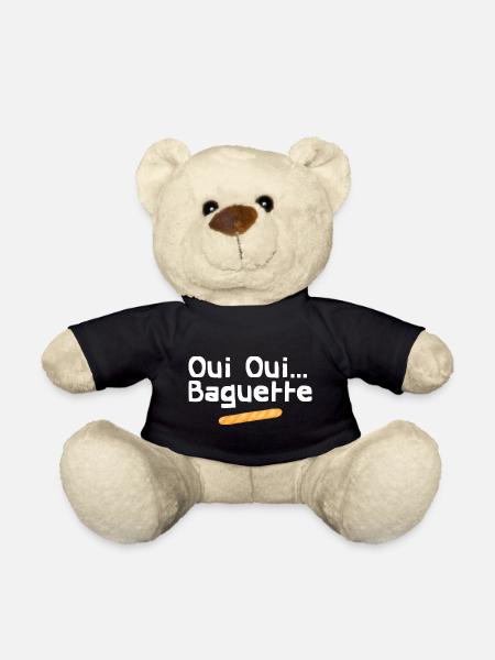 Oui Oui Baguette Expression Français Humour - Nounours - noir