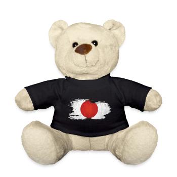 Japan - Nationalfahne, Pinseleffekt - Teddy - Schwarz - Vorne