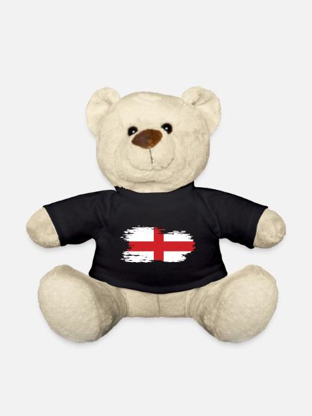Angleterre - Drapeau national, effet pinceau - Nounours - noir