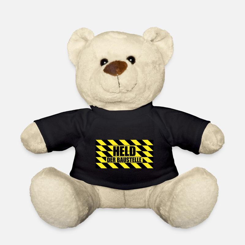 Held der Baustelle! | Bauarbeiter Geschenkidee - Teddy - Schwarz