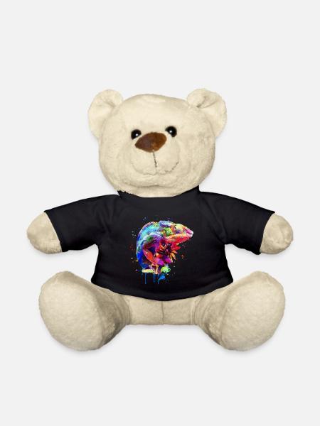 Panther Chameleon Watercolor Design - Teddy Bear - black