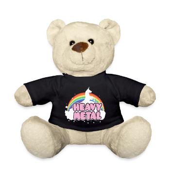 Heavy Metal Einhorn Musik Ella Lopez Geschenk - Teddy - Schwarz - Vorne