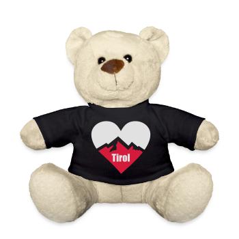 Tirol Alps Heart - Teddy Bear - black - Front