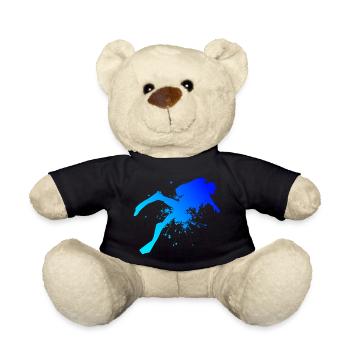 Diver Women Divers Scuba Divers Diving - Teddy Bear - black - Front