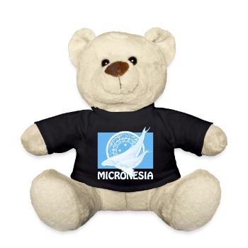 Flagge Mikronesiens und Buckelwale - Teddy - Schwarz - Vorne