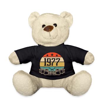 1977 Vintage Birthday Retro Classic - Teddy Bear - black - Front