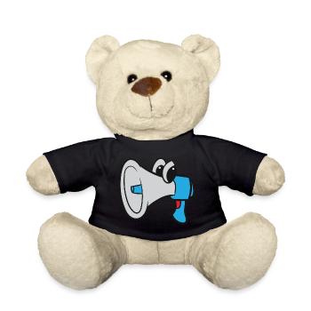 Megaphone / Megaphone - Blue with eyes - Teddy Bear - black - Front