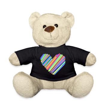 Bunter Herzschlag - Teddy - Schwarz - Vorne