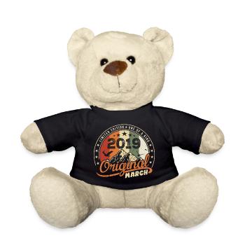 Cadeau D'anniversaire Mars 2019 Vintage 2019 Retro - Nounours - noir - Devant