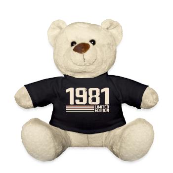 1981 Jahrgang 1981 Geburtstag 1981 Retro 1981 - Teddy - Schwarz - Vorne