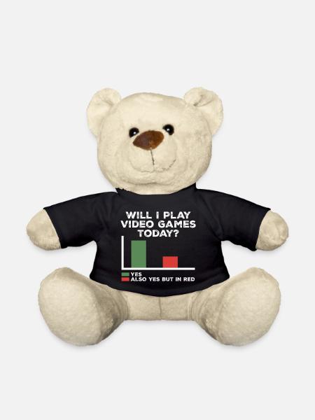 Werde ich heute Videospiele spielen | Videospiele - Teddy - Schwarz