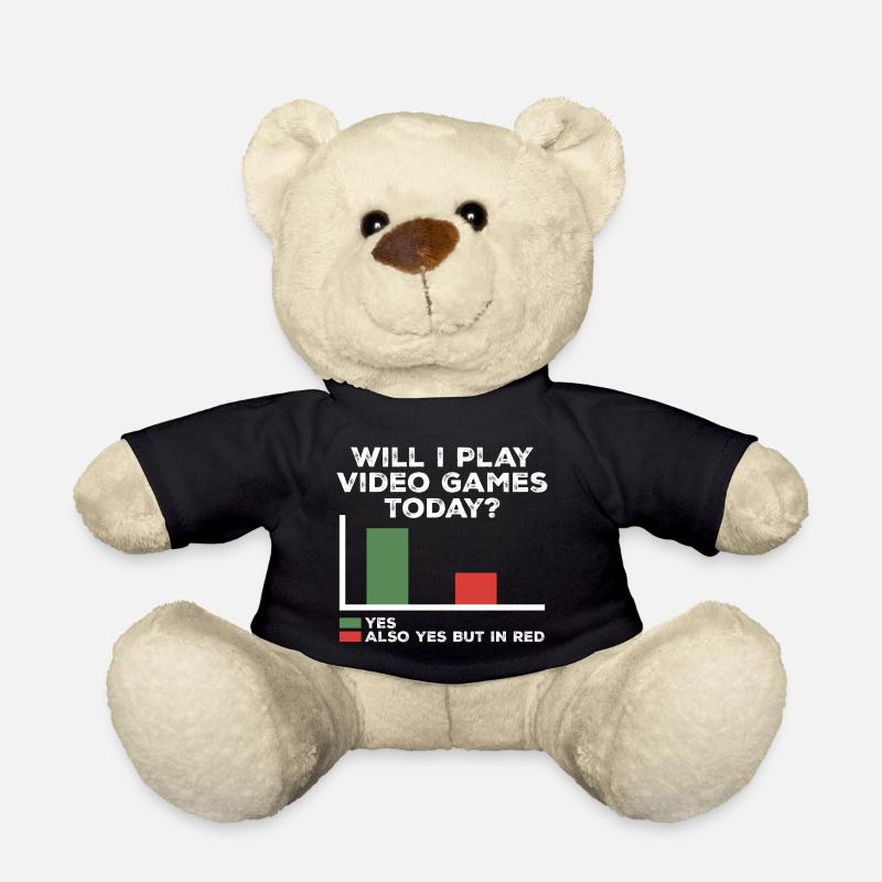 Werde ich heute Videospiele spielen | Videospiele - Teddy - Schwarz