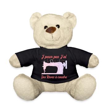 I can't I have dreams to sew humor - Teddy Bear - black - Front