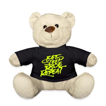 Eat Sleep Ride Repeat - Teddy Bear - black - Front