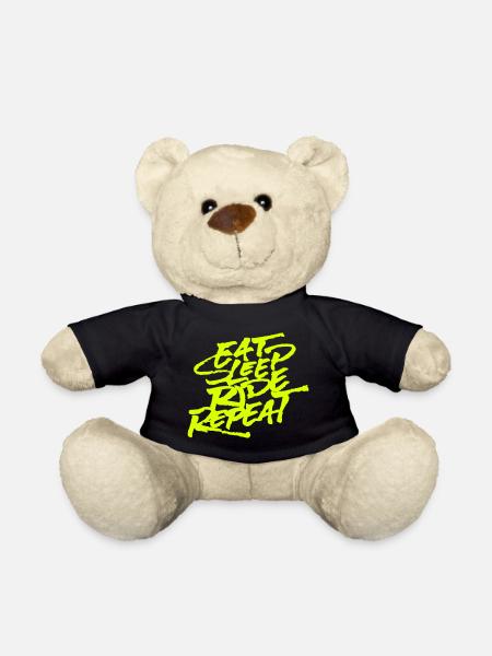 Eat Sleep Ride Repeat - Teddy Bear - black