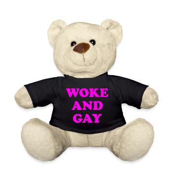 Woke And Gay - Teddy Bear - black - Front