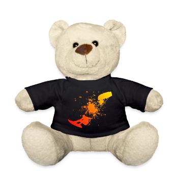Kitesurfing Kite Men Kitesurfer Kiting - Teddy Bear - black - Front