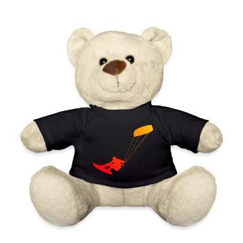 Kitesurfer Kite Kitesurf Kitesurfing Kiting - Teddy Bear - black - Front