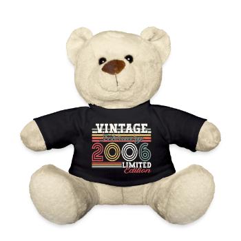 Vintage February vintage 2006 birthday gift - Teddy Bear - black - Front