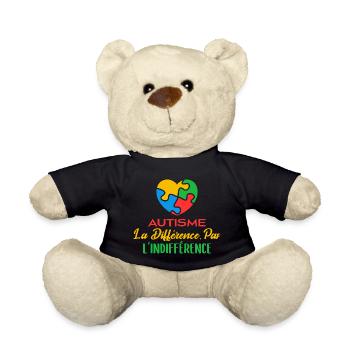 Avril Bleu Autisme Différence Pas Indifférence - Nounours - noir - Devant