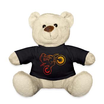 Supermoto Dirt Biker Freestyle Motocross - Teddy Bear - black - Front