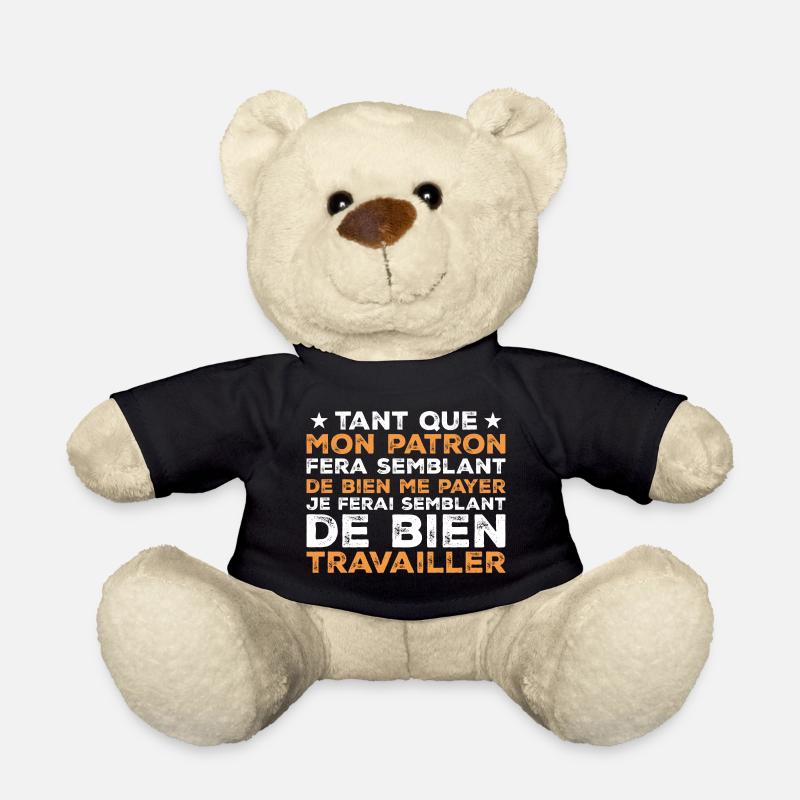 Citation Travail Collègue Humour - Nounours - noir