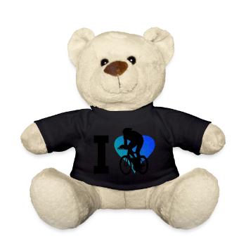 Racing cyclist racing bike road bike racing cycling - Teddy Bear - black - Front
