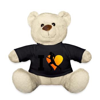 Race Running Jogging Men Running Women - Teddy Bear - black - Front