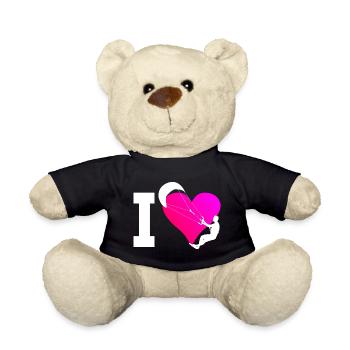 Kitesurfer Kitesurfing Women Kitesurfing Kite - Teddy Bear - black - Front