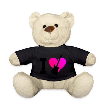 Guitariste Hommes Guitare Guitare Femmes Guitare Jouer - Nounours - noir - Devant