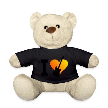 Guitariste Guitare Hommes Guitare Femmes Guitare Joue - Nounours - noir - Devant
