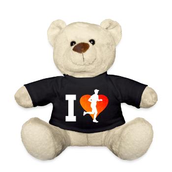 Jogging Marathon Runners Running Ladies Jogging - Teddy Bear - black - Front