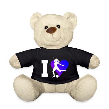 Herren Fussballer Fussballspieler Fussballspielen - Teddy - Schwarz - Vorne