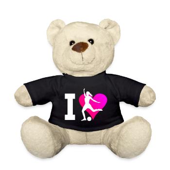 Herren Fussballer Damen Fussballspieler Fussball - Teddy - Schwarz - Vorne