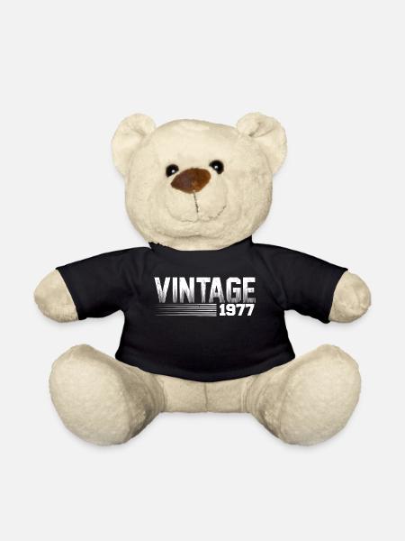 Vintage 1977 Geburtstag Retro 1977 - Teddy - Schwarz