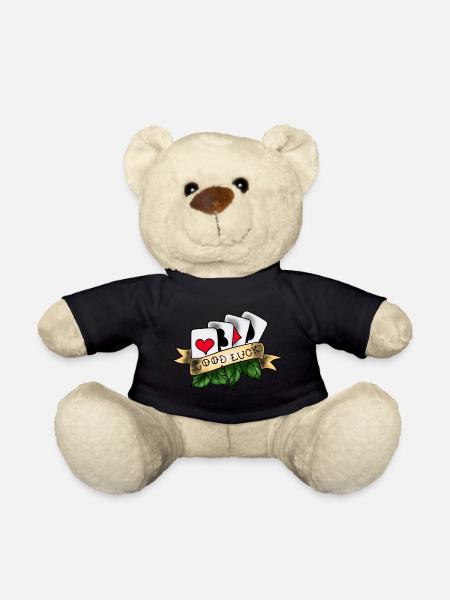 Cartes old school good luck - Nounours - noir