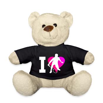 Men's Badminton Badminton Badminton Player Badminton - Teddy Bear - black - Front