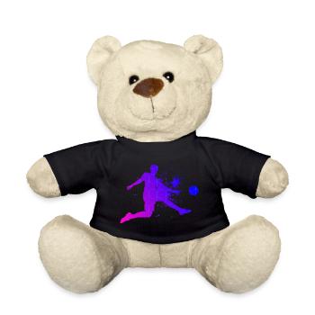 Football players Men's football football - Teddy Bear - black - Front