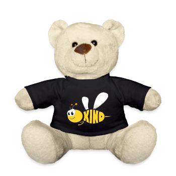 Bee kind motif for climate protection animal welfare - Teddy Bear - black - Front
