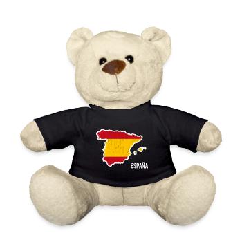 Spanien, Flagge, Umriss, Souvenir - Teddy - Schwarz - Vorne