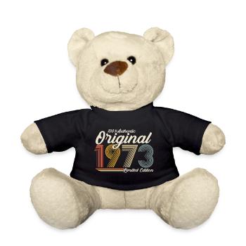 1973 Original vintage vintage retro 50 birthday - Teddy Bear - black - Front