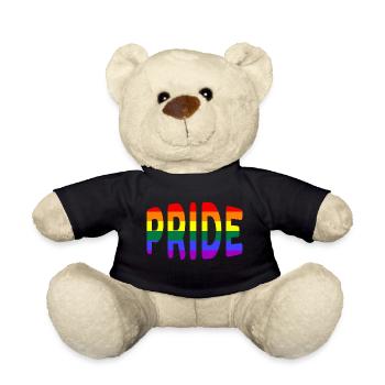 Pride-Logo Regenbogen LGBT - Teddy - Schwarz - Vorne