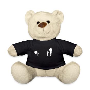 coeur papa papa cadeau papa cadeau de la fête des pères papa - Nounours - noir - Devant