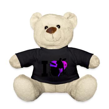 Schlagzeugspieler Batterie Kit Batteur Schlagzeuger - Nounours - noir - Devant