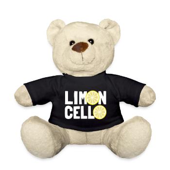 Limoncello, lemon liqueur, Limoncino, Italy - Teddy Bear - black - Front