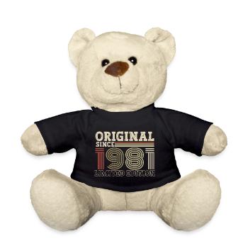 Original seit 1981 Jahrgang Geburtstag Geschenk - Teddy - Schwarz - Vorne