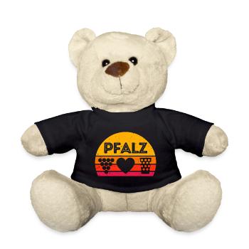 Pfalz Fan! Trauben Wein Herz Dubbeglas - Teddy - Schwarz - Vorne