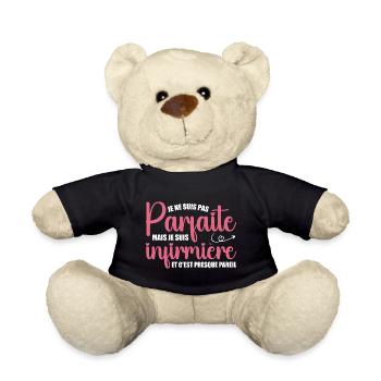 I'm not perfect, I'm a nurse - Teddy Bear - black - Front