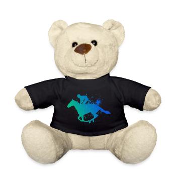 Hunting Horse Riding Ladies Show Jumping - Teddy Bear - black - Front